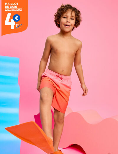 Short de bain orange gar&ccedil;on