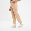 Pantalon cargo taille haute ajustable sable femme