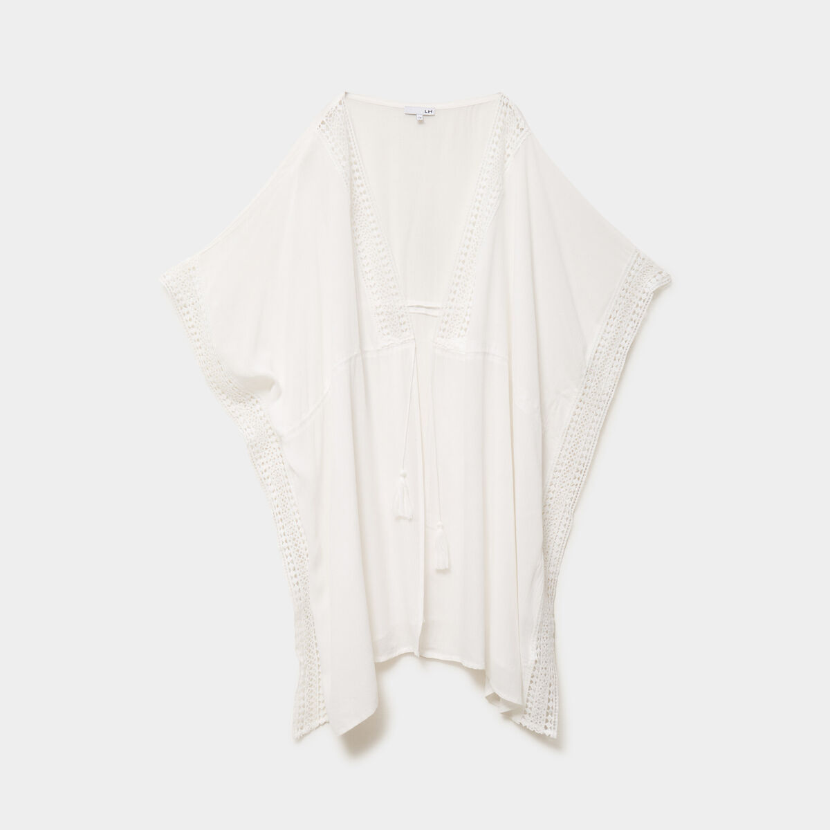 Robe de plage bandes dentelle blanc femme grande taille