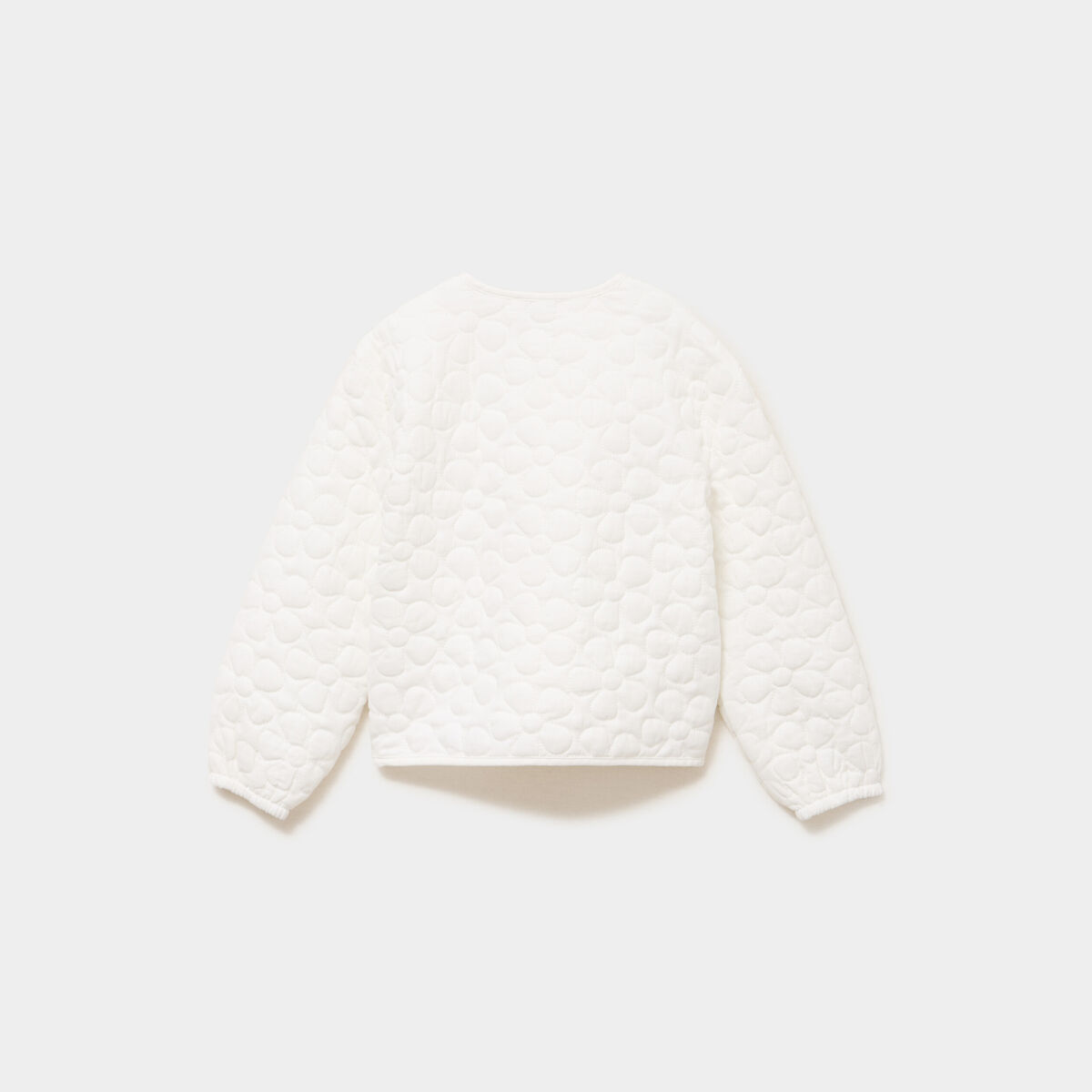 Gilet matelass&eacute; boutonn&eacute; coton ivoire fille