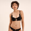 Soutien-gorge foulard dentelle et strass noir femme