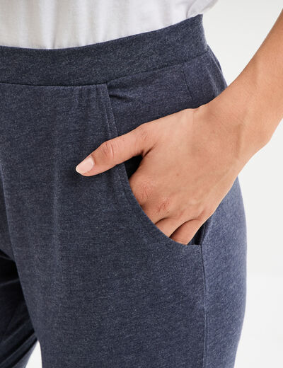 Pantalon de pyjama ajust&eacute; bleu femme