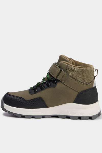 Boots &agrave; scratchs vert kaki gar&ccedil;on