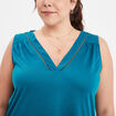 Débardeur col en V bleu canard femme grande taille