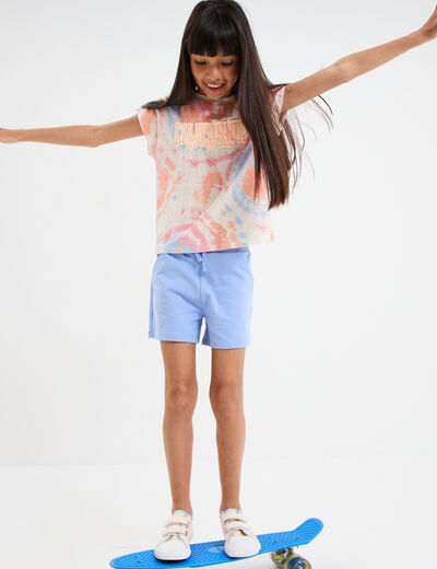T-shirt manches courtes coton beige fille