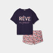 Ensemble pyjama short 2 pièces Modavista ecru femme grande taille