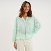 Blouse manches longues ample coton blanc femme