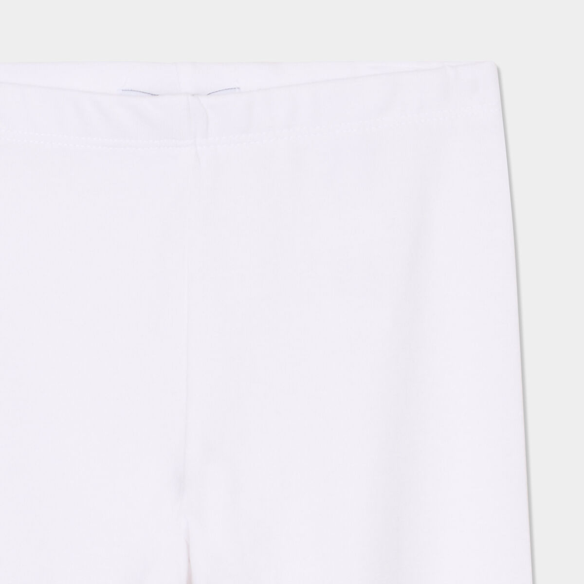 Legging long coton taille &eacute;lastiqu&eacute;e blanc fille