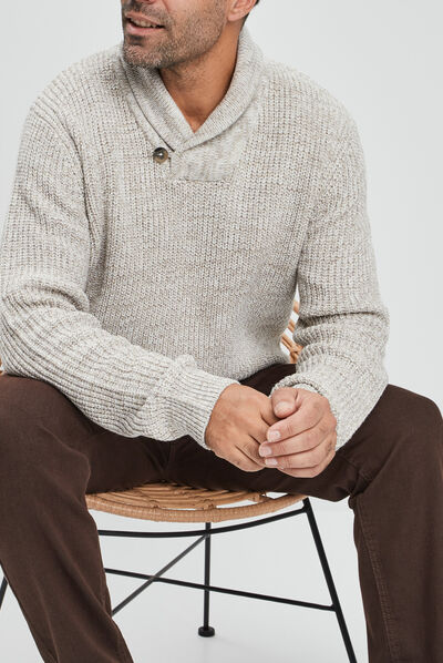Pull manches longues ivoire homme
