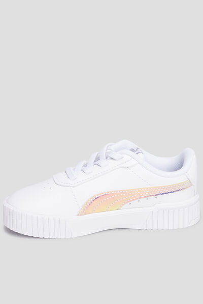 Tennis basses à lacets Puma Carina blanc fille