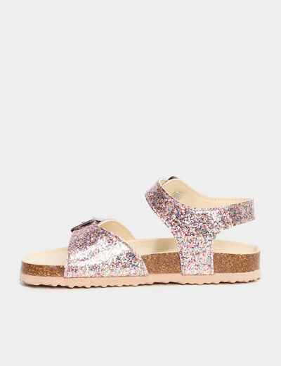 Sandales vernies &agrave; paillettes multicolore fille