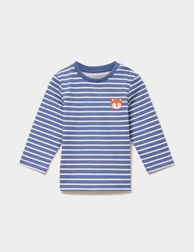 T-shirt manches longues coton ecru b&eacute;b&eacute; gar&ccedil;on