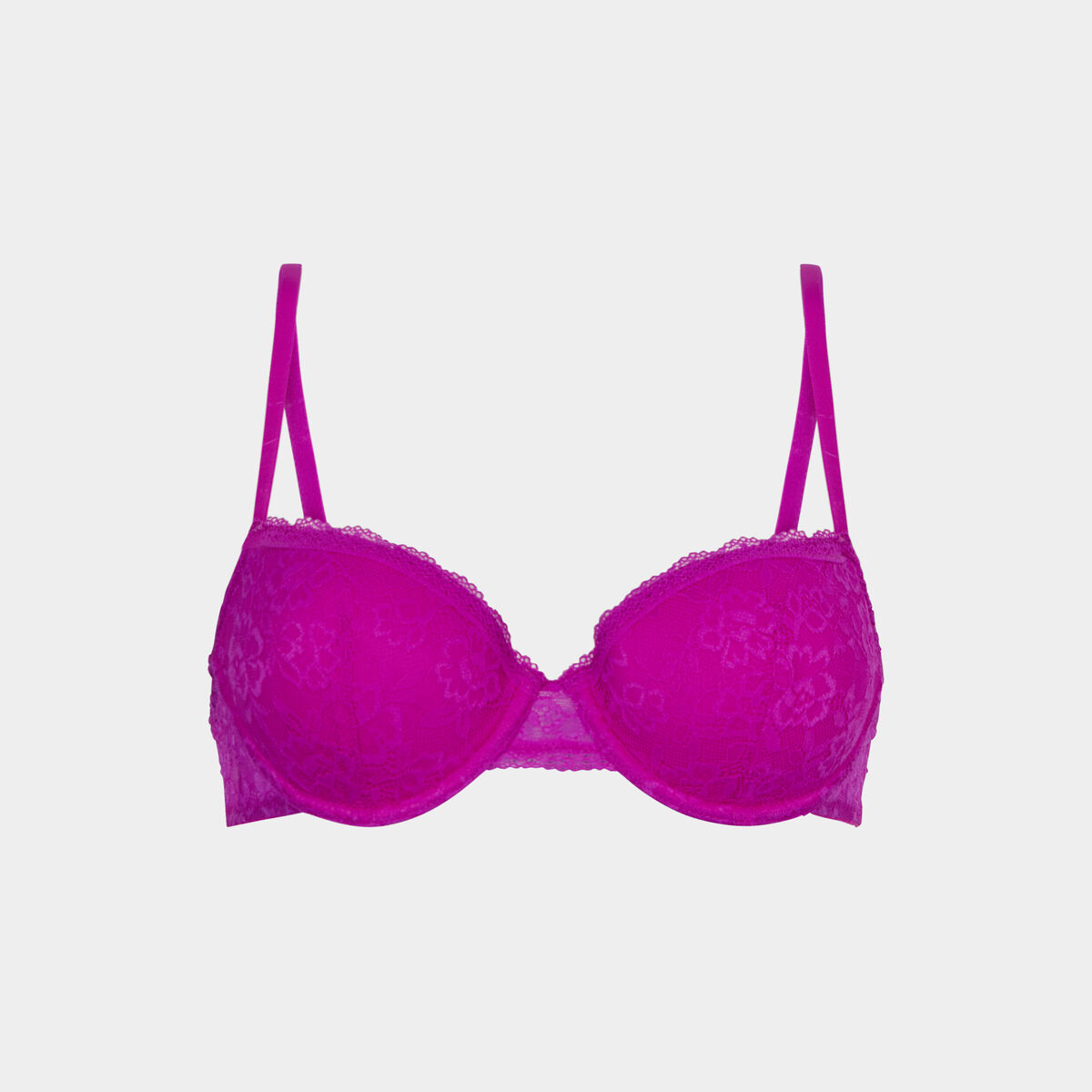 Soutien-gorge corbeille padd&eacute; dentelle violet femme