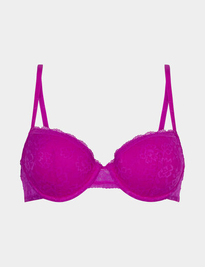 Soutien-gorge corbeille paddé dentelle violet femme