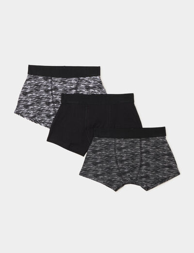 Lot 3 boxers coton noir garçon