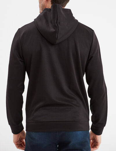 Sweat à capuche hoodie zippé noir homme