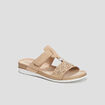 Mules compens&eacute;es en cuir Confortissimo sable femme