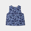 Blouse sans manches col rond bleu femme