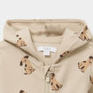 Sweat zipp&eacute; &agrave; capuche coton ecru b&eacute;b&eacute; gar&ccedil;on