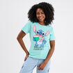 T-shirt col rond manches courtes Stitch vert turquoise femme