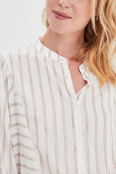 Chemise fils métallisés Creeks ecru femme
