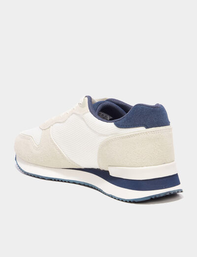 Baskets bi-mati&egrave;re &agrave; lacets Creeks gris clair femme