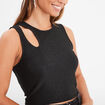 Débardeur cropped détail épaule Liberto noir femme