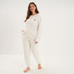 Ensemble pyjama velours sweat pantalon blanc femme grande taille