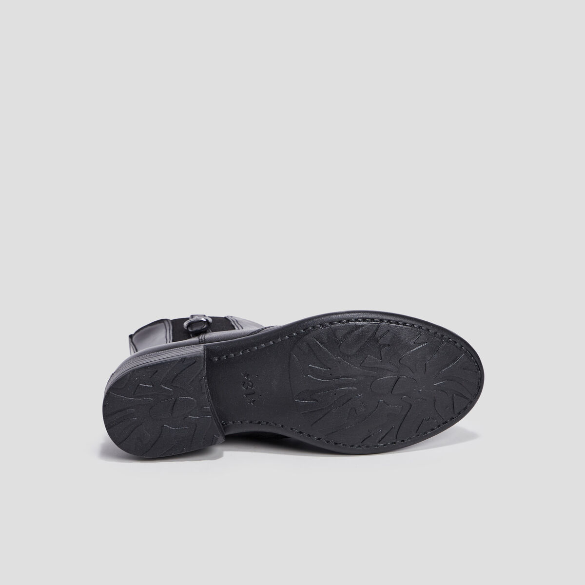 Bottines en cuir noir fille