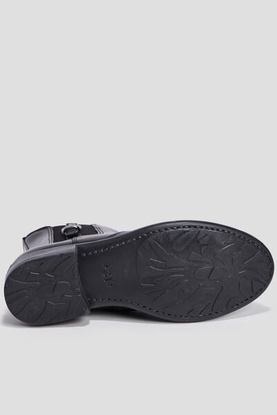 Bottines en cuir noir fille