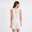 Débardeur effet crochet blanc femme