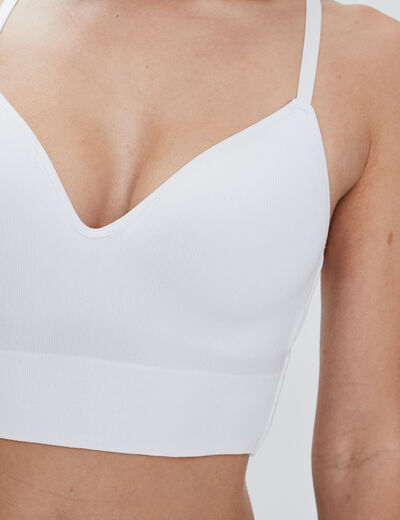 Brassi&egrave;re c&ocirc;tel&eacute;e padd&eacute;e sans armature blanc femme