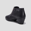 Bottines à talons en cuir zippées noir femme