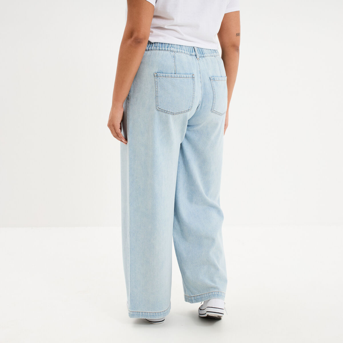 Jean large taille &eacute;lastiqu&eacute;e denim triple stone femme grande taille