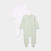 Lot 2 dors-bien coton manches longues blanc b&eacute;b&eacute;