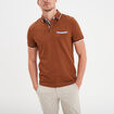 Polo manches courtes 1 poche coton marron homme