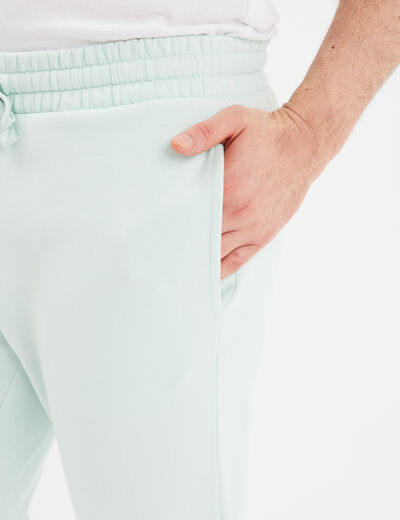 Pantalon jogging droit molleton vert pastel homme
