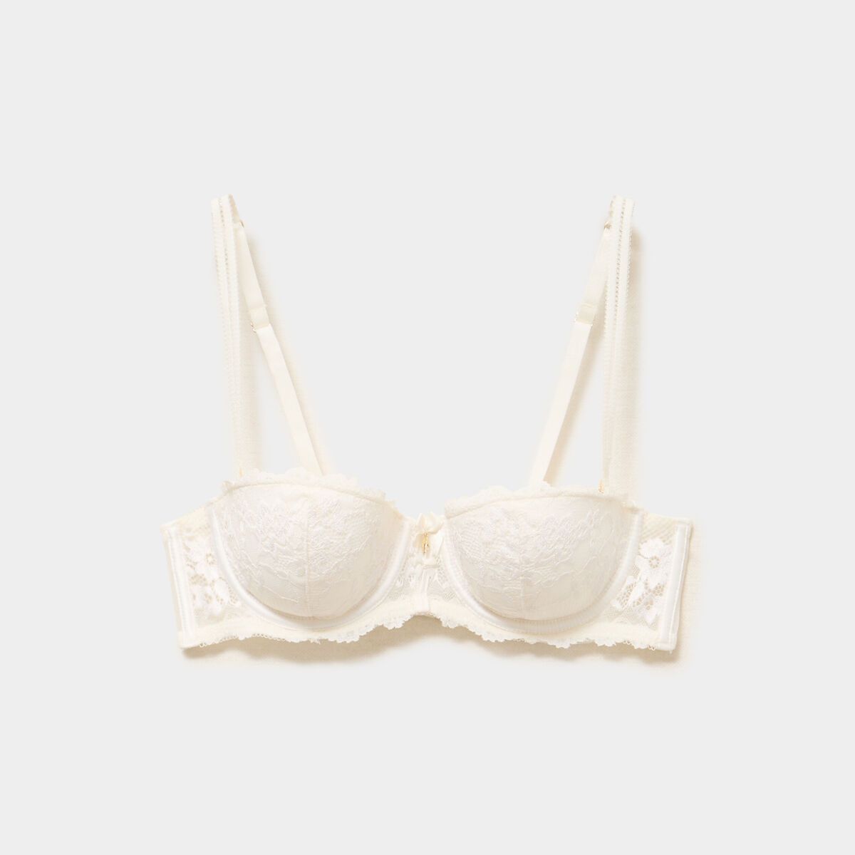 Soutien-gorge bandeau avec coques blanc femme