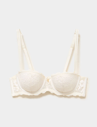Soutien-gorge bandeau avec coques blanc femme