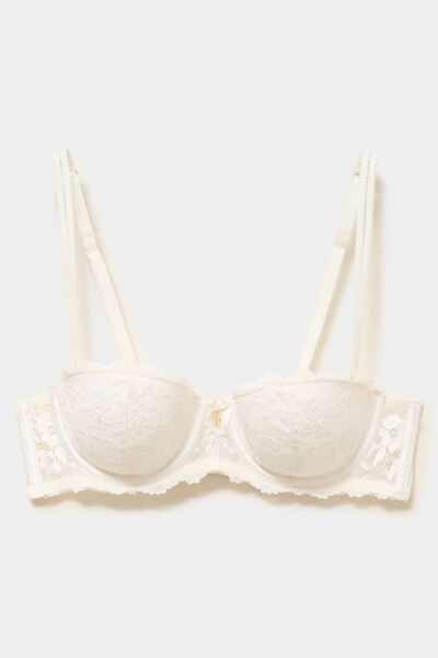Soutien-gorge bandeau avec coques blanc femme