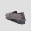 Chaussons brodés gris femme