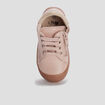 Bottillons zippés en cuir rose bébé fille