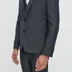 Veste ajustée boutonnée gris foncé homme