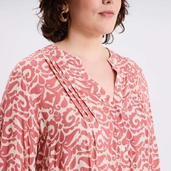 robe chemise a volants manches 34 ecru femmegt Robe chemise à volants manches 3/4 ecru femme grande taille