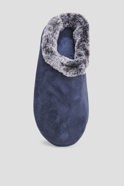 Chaussons emboîtant à col bleu homme