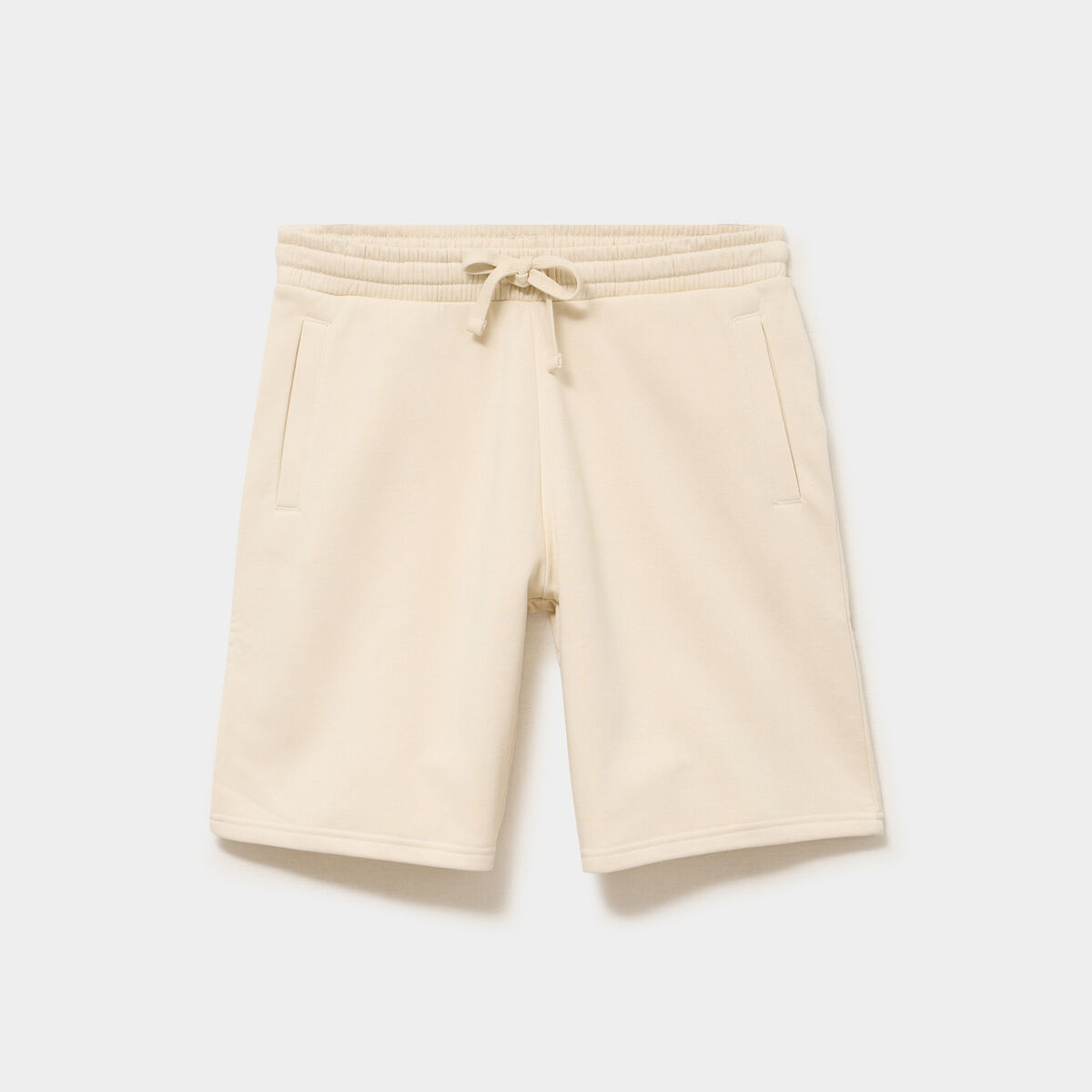 Short jogging molleton droit ecru homme