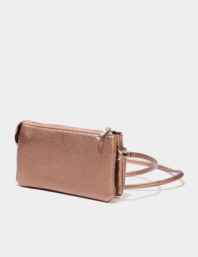 Sac en bandoulière zippé couleur bronze femme