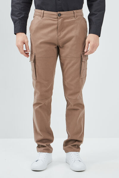 Pantalon cargo marron clair homme