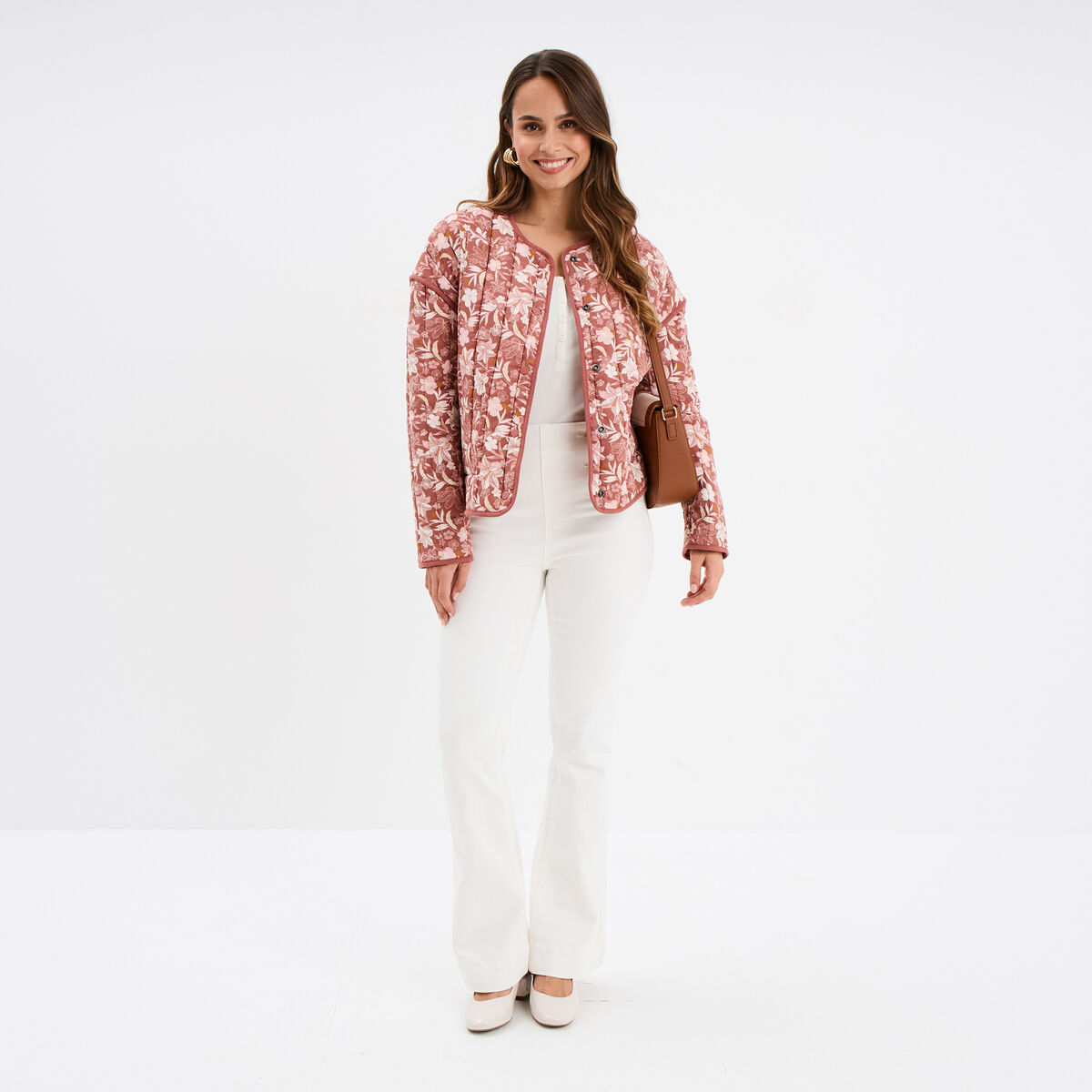 Veste matelass&eacute;e r&eacute;versible vieux rose femme