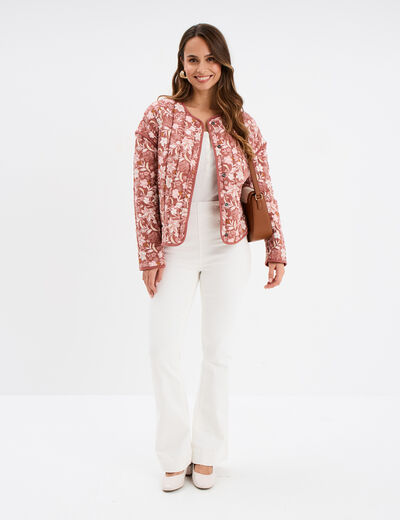 Veste matelassée réversible vieux rose femme